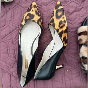 Women’s leopard print kitten heel shoes